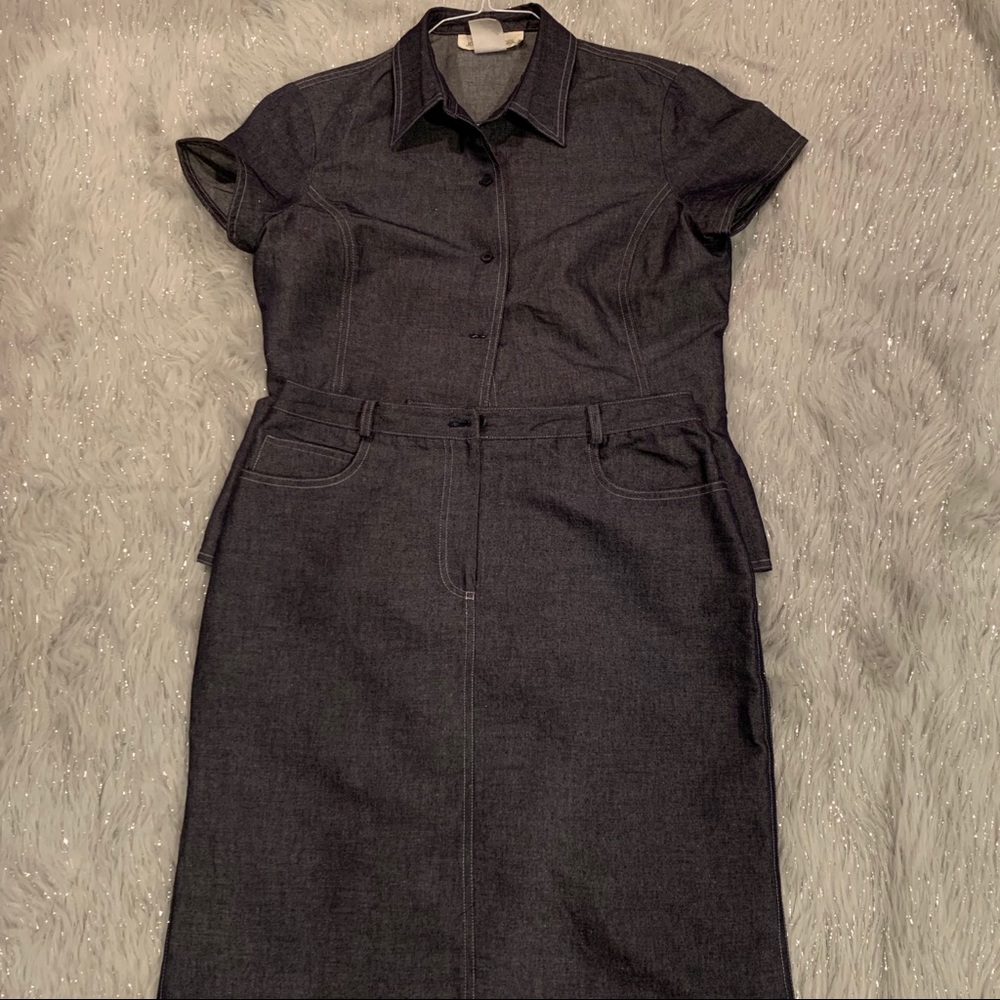 JONES NEW YORK 2 PIECE LIGHT DENIM SUIT